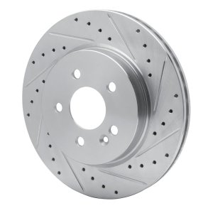 Mercedes-Benz ML430 Brake Rotor (1) - Front Right - R1 Concepts - Drilled & Slotted - Silver - `98-`05